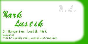 mark lustik business card